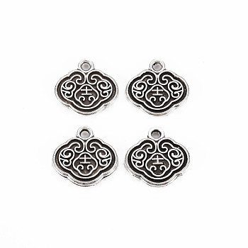 Tibetan Style Alloy Charms, Cadmium Free & Lead Free, Cloud, Antique Silver, 12.5x13x1.5mm, Hole: 1.4mm, about 1305pcs/1000g