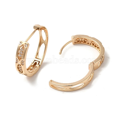 Brass Micro Pave Cubic Zirconia Hoop Earrings for Women(EJEW-M238-16KCG)-2