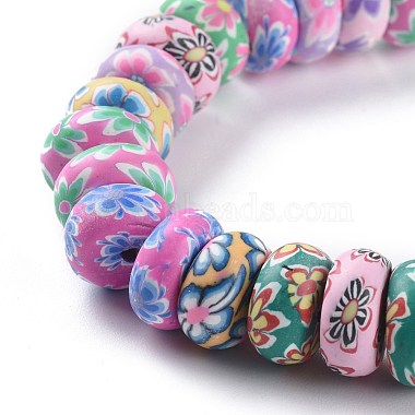 Handmade Flower Printed Polymer Clay Beads Strands(CLAY-M003-02)-3