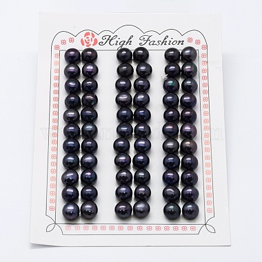 9mm MidnightBlue Rondelle Pearl Beads