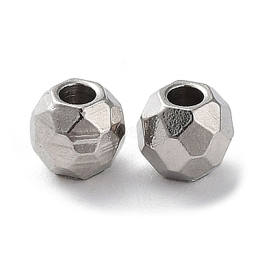 Stainless Steel Color Round 201 Stainless Steel Spacer Beads