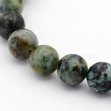 Mixed Size Natural African Turquoise(Jasper) Round Bead Strands(TURQ-X0004)-2