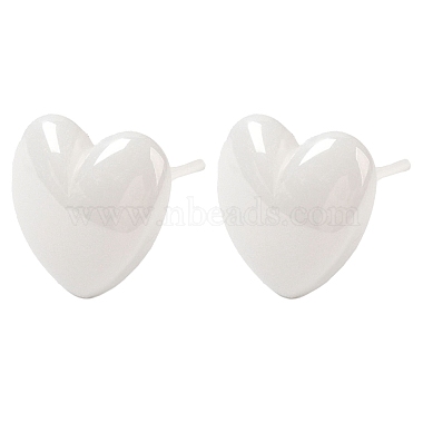 Hypoallergenic Bioceramics Zirconia Ceramic Heart Stud Earrings(EJEW-C065-02E)-3