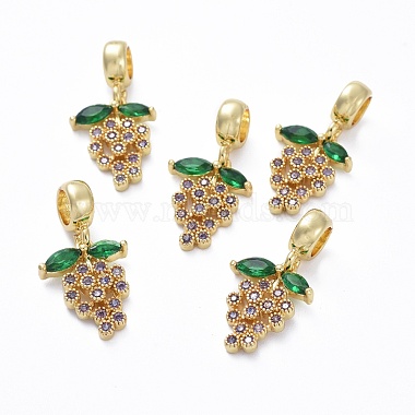 Colorful Fruit Brass+Cubic Zirconia Dangle Charms