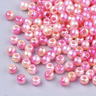 Rainbow ABS Plastic Imitation Pearl Beads(OACR-Q174-5mm-04)-2