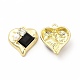 Rack Plating Alloy with Glass Heart with Rectangle Pendants(FIND-G051-08LG-01)-1