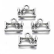 Tibetan Style Alloy Pendants, Sewing Machine, Cadmium Free & Lead Free, Antique Silver, 15x19x3.5mm, Hole: 3mm, about 550pcs/1000g(TIBEP-N009-059AS-RS)