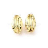 Brass Beads, Oval, Lead Free & Cadmium Free, Lasting Plated, Real 18K Gold Plated, 5x8mm, Hole: 1.1mm(KK-V011-19G)