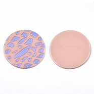 Opaque Printed Acrylic Cabochons, Flat Round, Pink, 39x2~3mm(MACR-N011-003-A02)