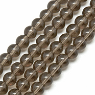 Glass Beads Strands, Round, Dark Khaki, 8mm, Hole: 1mm, about 40pcs/strand, 11 inch~12 inch(X-GR8mm38Y)