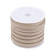 Faux Suede Cord, Faux Suede Lace, Dark Khaki, 4x1.5mm, about 5.46 yards(5m)/roll(X-LW-R003-4mm-1119)
