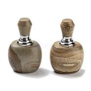 Natural Picture Jasper Dropper Bottles, with 304 Stainless Steel Findings, SPA Aromatherapy Essemtial Oil Empty Bottle, 4.05x3.2x6.5cm(DJEW-K024-01P-01)