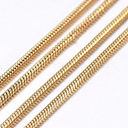3.28 Feet Handmade Ion Plating(IP) 304 Stainless Steel Round Snake Chains, Soldered, Golden, 1.2mm(X-STAS-P203-J02)
