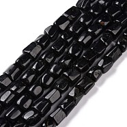 Natural Black Tourmaline Beads Strands, Nuggets, 8.5~10x8~9x8~9mm, Hole: 1mm, about 36pcs/strand, 15.16''(38.5cm)(G-E572-04)
