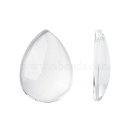Transparent Teardrop Glass Cabochons, Clear, 25x18x5mm(GGLA-R024-25x18)