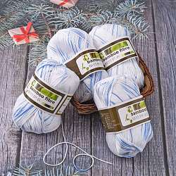 Soft Baby Yarns, with Bamboo Fibre and Silk, Cornflower Blue, 1mm, about 50g/roll, 6rolls/box(YCOR-R024-ZM042)
