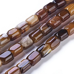 Natural Agate Beads Strands, Dyed & Heated, Column, Peru, 20x15mm, Hole: 1.2mm, about 19pcs/strand, 14.76 inch(37.5cm)(G-L542-B07)