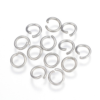 304 Stainless Steel Jump Rings, Open Jump Rings, Stainless Steel Color, 8x1.2mm, Inner Diameter: 5.5mm