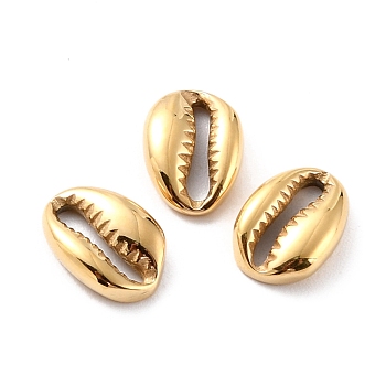 Ion Plating(IP) 316 Surgical Stainless Steel Charms, Manual Polishing, Shell Shape, Golden, 9.5x7x2.5mm, Hole: 7x1.5mm
