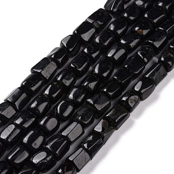 Natural Black Tourmaline Beads Strands, Nuggets, 8.5~10x8~9x8~9mm, Hole: 1mm, about 36pcs/strand, 15.16''(38.5cm)