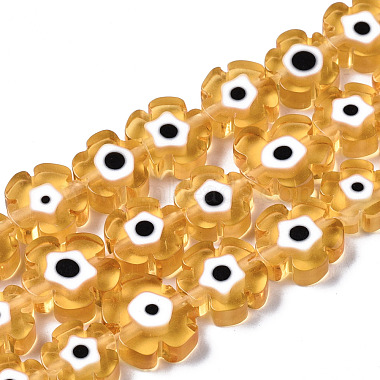 Goldenrod Flower Lampwork Beads