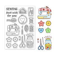 PVC Plastic Stamps, for DIY Scrapbooking, Photo Album Decorative, Cards Making, Stamp Sheets, Film Frame, Sewing Theme Pattern, 16x11x0.3cm(DIY-WH0167-57-0069)