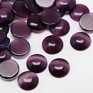 Cat Eye Cabochons, Half Round, Purple, 14x3mm(X-CE-J002-14mm-16)