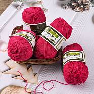 Soft Baby Yarns, with Bamboo Fibre and Silk, Medium Violet Red, 1mm, about 140m/roll, 50g/roll, 6rolls/box(YCOR-R024-ZM018A)