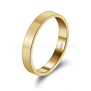 925 Sterling Silver Plain Band Rings, with S925 Stamp, Real 14K Gold Plated, Wide: 3mm, US Size 7(17.3mm)(RJEW-P099-01C-G)