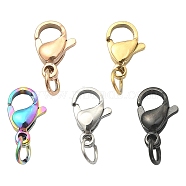 5Pcs 5 Colors 304 Stainless Steel Lobster Claw Clasps, With Jump Ring, Mixed Color, 12x7x3.5mm, Hole: 3mm, Jump Ring: 5x0.6mm, 1pc/color(STAS-YW0001-53)