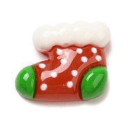 Christmas Theme Opaque Resin Cabochons, Christmas Socking, 10x12x4.5mm(RESI-R453-01F)