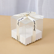 Square Transparent Plastic Packaging Box, for Candle Packaging Gift Box, White, 6x6x6cm(WG30693-01)