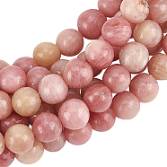 2 Strands Natural Rhodonite Beads Strands, Grade A, Round, 4mm, Hole: 1mm, about 86pcs/strand, 15.5  inch(39.37cm)(G-GO0001-11A)