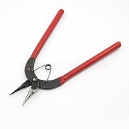 Jewelry Pliers, Iron Concave/Half Round Nose Pliers, with Plastic Handle, Red, 150x150x10mm(PT-N001-04)