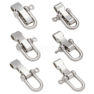 Adjustable Alloy Screw Pin Shackle, Survival Bracelet Clasps, Platinum, 29.5x27x4mm(PALLOY-WH0065-96P)