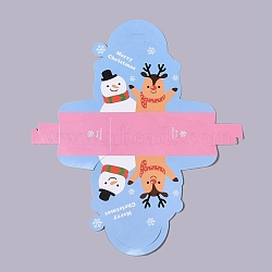 Christmas Reindeer & Snowman Paper Gift Bags, Christmas Party Treat Bags, for Xmas Party Favors, Kids Party Supplies, Cornflower Blue, Box: 19x17cm, Unfold: 44.75x40x0.15cm(CON-F008-03)