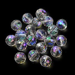 AB Color Plated Glass Beads, Faceted Round, Lavender, 10x9mm, Hole: 1.5mm(EGLA-P059-02B-AB21)