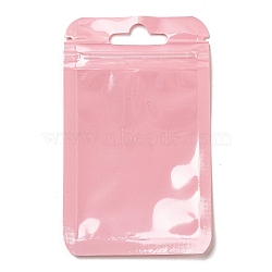 Rectangle Plastic Yin-Yang Zip Lock Bags, Resealable Packaging Bags, Self Seal Bag, Pearl Pink, 10x6x0.02cm, Unilateral Thickness: 2.5 Mil(0.065mm)(ABAG-A007-02A-03)