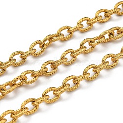 304 Stainless Steel Cable Chains, Soldered, with Spool, Real 18K Gold Plated, 8x6x1.5mm, 10m/roll(CHS-C009-13G)