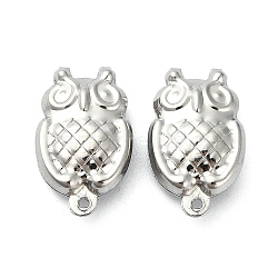 Non-Tarnish 304 Stainless Steel Pendants, Owl Charms, Stainless Steel Color, 18x11x5mm, Hole: 1mm(STAS-L024-010P)