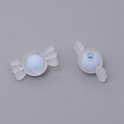 Transparent Clear Acrylic Beads, Frosted, DIY Accessories, Bead in Bead, Candy, Light Sky Blue, 8.5x16.5x8.5mm, Hole: 2mm(FACR-CJC0002-01E)