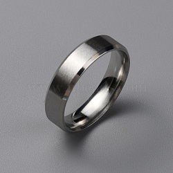 Matte Style 304 Stainless Steel Wide Band Finger Rings for Women Men, Plain Band Rings, Stainless Steel Color, 6mm, Inner Diameter: US Size 11 3/4(21.3mm)(RJEW-WH0009-14F-P)