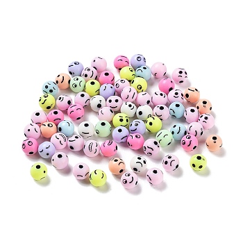 Craft Style Opaque Acrylic Beads, Round, Mixed Color, 7mm, Hole: 1.8mm, about 2272pcs/500g