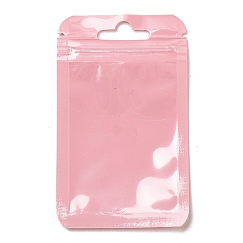 Rectangle Plastic Yin-Yang Zip Lock Bags, Resealable Packaging Bags, Self Seal Bag, Pearl Pink, 10x6x0.02cm, Unilateral Thickness: 2.5 Mil(0.065mm)
