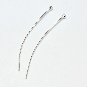 925 Sterling Silver Ball Head Pins, Silver, 25x0.6mm(22 Gauge), Ball: 1.8mm, about 183pcs/20g