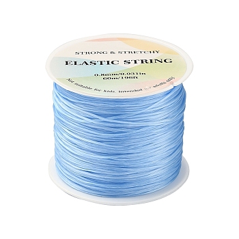 Flat Elastic Crystal String, Elastic Beading Thread, for Stretch Bracelet Making, Blue, 0.8mm, about 65.61 yards(60m)/roll