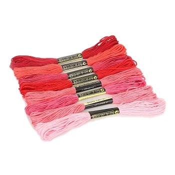 Cotton Crochet Threads, Embroidery Threads, Yarn for Lace Hand Knitting, Red, 1.4mm, about 8.20 Yards(7.5m)/skein, 8 skeins/set