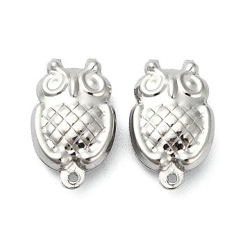 304 Stainless Steel Pendants, Owl Charms, Stainless Steel Color, 18x11x5mm, Hole: 1mm