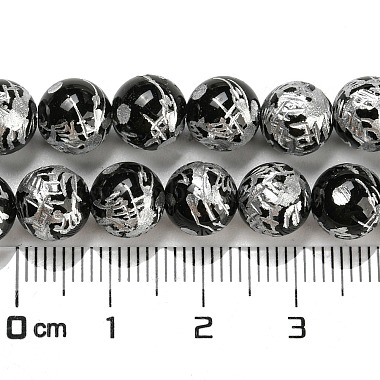 Chapelets de perles perles en agate noire naturelle(G-C077-8mm-3B)-2