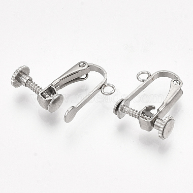 304 Stainless Steel Screw Clip Earring Converter(STAS-S079-82)-2